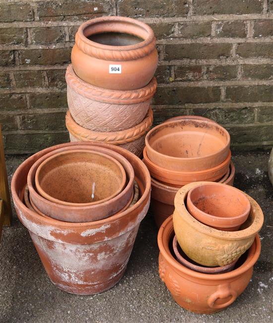Collection of terracotta pots